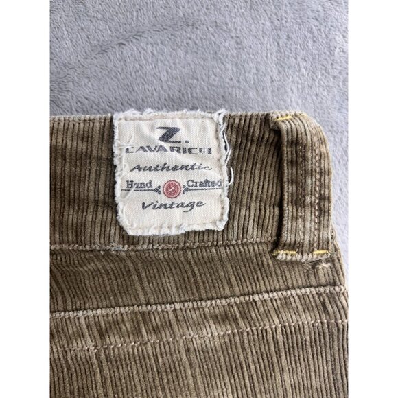 Z Cavaricci Pants Womens 12 Brown Corduroy Straight Leg Stretch Retro Y2K Style - Picture 14 of 16
